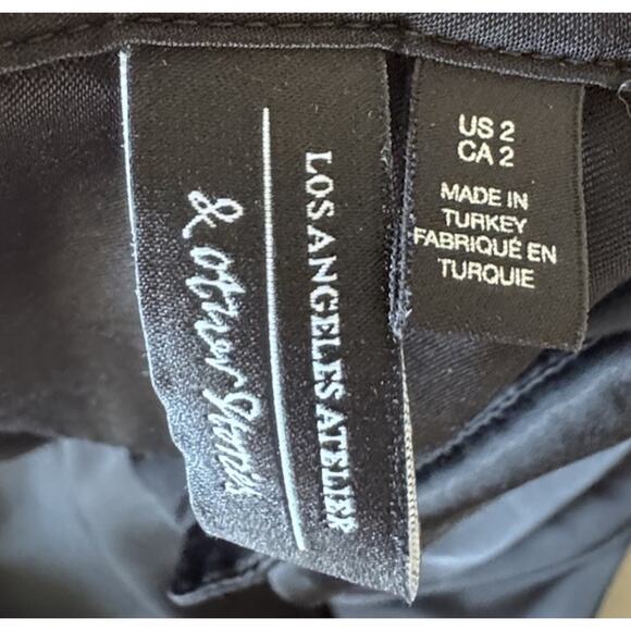 & Other Stories Black Satin Blouse Women’s Size 2 Button Front Long Sleeve Work - Picture 5 of 9